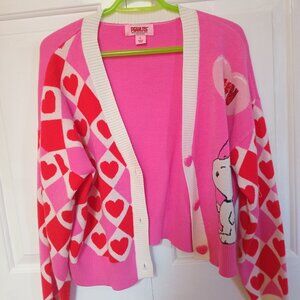 Peanuts Snoopy Women's Red/Pink Cardigan